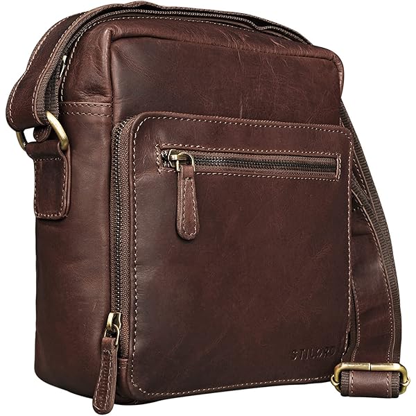 Bolso Bandolera De Cuero Para Hombre STILORD 'Vittorio' - Pequeño, Vintage, Ajustable, Con Varios Compartimentos