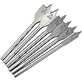 Aussel 6PCS Wood Flat Drill Bits Set 10,12,16,18,20&25mm Woodworking Hole Cutters Tools