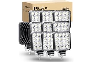 PICAA Foco de trabajo LED 10PCS 3.3 pulgadas 48W Mini LED Spot Tractor 12V-24V 6000K Focos LED para Tractores IP68 Impermeable Luz de Niebla Coche,SUV, UTV, ATV, Off-road,Camión,Moto,Barco