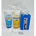 Binocktails 7 Pack Secret Flask Set -2 Sunscreen Flasks + Ice Pack Flask Plus 4 Soft Pouches - Drink Pouches for Festivals and Games– Take Your Favourite Drink Anywhere – Best Secret Flask Set
