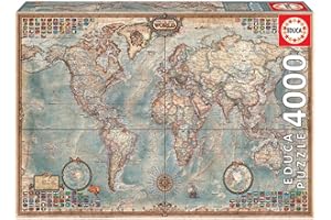 Educa 14827 - The World, Executive Map - 4000 pieces - Genuine Puzzle
