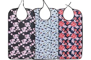 CACTIYE Bavoirs imperméables en tissu éponge pour adultes, personnes âgées et handicapées