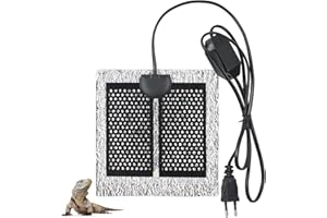 MaxEarn 5 W 15 x 14 cm Tapis Chauffant pour Reptiles avec Film d'isolation Thermique, Réglable avec contrôle de la température Coussin Chauffant pour Reptiles Amphibiens Tortue Serpents lézard Gecko
