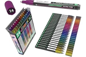 TOOLI-ART Lot de 24 stylos acryliques imperméables pour pierres - Série spéciale pour peinture sur pierre, galets en plastique, toile, verre, gobelet opaque à base d'eau - Séchage rapide (JEWEL EXTRA FIN)