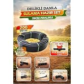 Hazır Damla Sulama Sistemi 200m &ndash; 16mm Delikli Hortum 20cm Aralıklı, Damlatıcı Bağlantı Par&ccedil;aları Dahil, Bah&ccedil;e Tarla