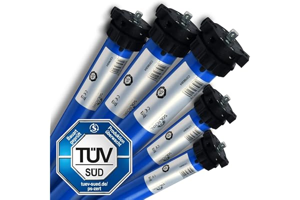 Sol Royal Moteur Volet Roulant 113kg Puissance Traction 50Nm Axe 60mm (SW60) Certifié Allemande TÜV – Moteur Volet Roulant Électromécanique Tubulaire Très Silencieux & Sans Entretien – SolTec M13