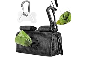KYRILALI Spender für Hundekotbeutel Dispenser, Dog Poop Bag Holder, Hundekotbeutelhalter, Kotbeutelspender, Leinenspender für Hundekotbeutel, Dog Poop Bag Dispenser, Haustierhundekotbeutelspender, Schwarz