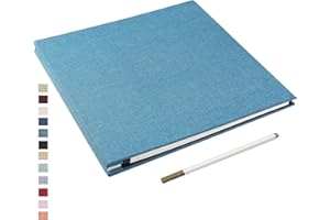 Yopih Selbstklebende 10x15 Fotoalbum Einkleben und zum Selbstgestalten Groß leinen Photoalbum mit 40 weißen Seiten, Hochzeit Jahrestag Geburtstag Geschenke, mit einem Kugelschreiber, 28x27cm