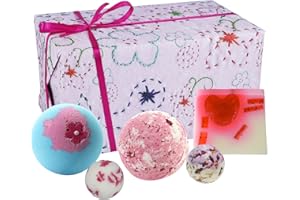 Bomb Cosmetics Pretty in Pink Handmade Wrapped Bath & Body Gift Pack, Contains 5-Pieces, 480 g