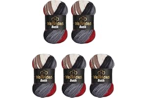 Wollbiene Batik 2050 - Ovillos de lana para tejer (5 unidades, 100 g, 500 g, degradado), multicolor