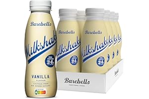 Barebells Batido de proteínas cremoso, bajo en azúcar, 24 gramos de proteína por botella, sin lactosa, batido de vainilla, 8 x 330 ml