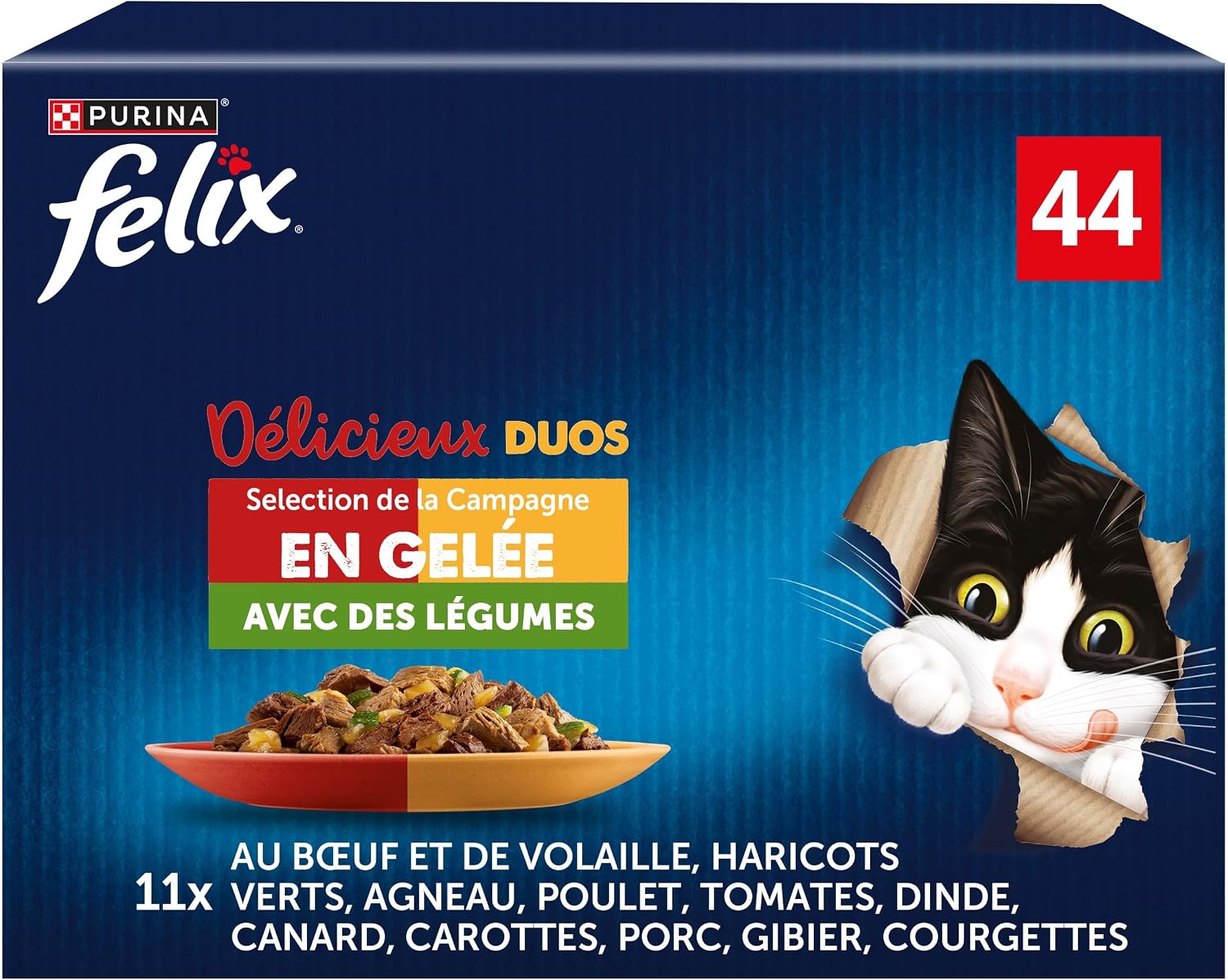 FELIX Délicieux Duos Sélection de la Campagne Légumes | 44 x 85 g