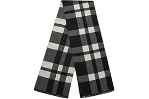 Lindoro Merino Wollschal für Herren, Warme, Leichte Tartan-Plaid-Winter-lange Schals mit Geschenkbox
