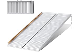 FACHNUO TOOL FACHNUO 152,5CM Rampe pour Fauteuil Roulant Pliable Rampe de Seuil, Capacité 362KG, Extra Large 74CM Antidérapante - Ramp Aluminium Portable pour Escaliers, Marches, Portes, Entrées