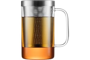 GAIWAN PURE550S x1: Vetro da tè con filtro in acciaio inox e coperchio con volume utile 500 ml, design minimalista dalla Germania