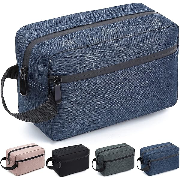 ECOHUB Toilettas voor Heren, Reizen Make-uptas, Scheertas met SBS Dubbele Ritssluiting, Recyclebare PET Wassen Organizer, Handtas Pouch met Nat Zakje, Meerdere Compartimenten Reistas(Zwart