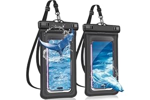 COCASES wasserdichte Handyhülle - Unterwassere Handytasche 2 Stück 7,2 Zoll IPX8 Wasserfest Handy Hülle mit 2er Einlagen für iPhone 13 Pro Max Mini 12/11/XS/X/Samsung/Huawei etc-schwebend