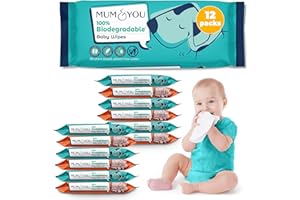 M&Y Mum & You Baby Wipes Multipack - 672 Biodegradable Wet Wipes (12 Packs) | 99.4% Water. Ideal for Sensitive Newborn Skin | Baby Wipes Bulk, Bum Wipes, Wet Tissue, Eco-Friendly wet wipes baby