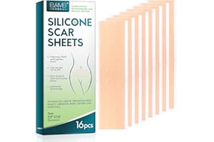 PEPHUCA Pansement Silicone Cicatrice Pour les Cicatrices Causées par la Césarienne, la Chirurgie, les Brûlures, les Chéloïdes, l'acné, etc. Rouleau de Cicatrice en Silicone (15CMX4CM,16PCS)