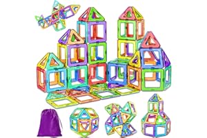 COOLJOY Magnetische Bausteine, Magnetspiel Montessori Spielzeug ab 2 Jahre, Magnetbausteine Magnete Kinder ab 3 4 5 6 7 Jahren für Jungen und Mädchen Pädagogisches Geschenk