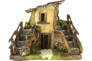 ‎FERRARI & ARRIGHETTI BERTONI Rustikales Holzhaus mit Doppeltreppe, Holz, Mehrfarbig, Einheitsgröße