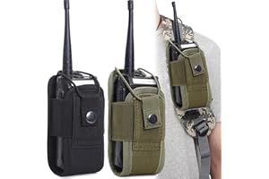 QSLKI 2 Pezzi Molle Porta Radio, Porta Radio da Cinturone Custodia, Molle porta radio Walkie Talkie Pouch Case, Per Cintura Di Servizio Radio Fondina Tattica Caccia Citofono Borsa Interfono