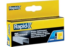 Rapid Tackerklammern Typ 13, 8mm Klammern, 2.500 Stk., Feindrahtklammern für Holz und Leinwand