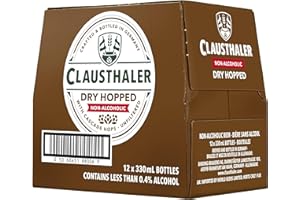 Clausthaler Dry Hopped Alcohol Free Beer - Case 12 x 330ml, <0.5% Bottles | Unfiltered Lager | Vegan, Low Calorie | Ingredients: water, barley, malt & hops