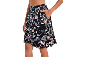 Jhsnjnr – Jupe-short de golf pour femme avec poches, longueur genou, taille élastique, jupe de tennis athlétique