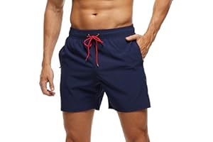 Arcweg Męskie kąpielówki męskie szorty na deskę z kieszeniami na zamek błyskawiczny surfingowe rozciągliwe szorty plażowe oddychająca podszewka z siatki szybkoschnące