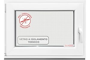 HOMMLER GLASSO Finestra in plastica con 3 vetri, profilo da 76 cm, DIN sx, da 900 x 450 mm (l x H), per tutte le aree abitative, casette da giardino, garage, cantine, ad anta-ribalta
