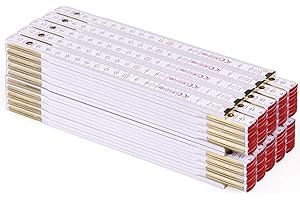 M METRIE Metrie PERFEKT Metro pieghevole in legno/10x pezzi|Metro pieghevole lungo 2 m, metro con divisione duplex - Bianco, Made in EU