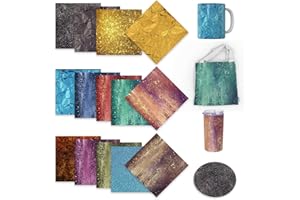 ‎LUCKIGUCK LUCKIGUCK Infusible Transfer Ink Sheets 14 Stück/Set, Vorgedrucktes gefärbtes Sublimationspapier 12"X 12" Eisen auf T-Shirt und Tasse