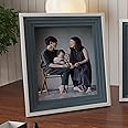 Art Street Premium 3D Table Top Photo Frame, Wooden Picture Frames For Home Décor, Office Desk, Bedroom & Living Room (Blue-White, Size 6x8 inch)