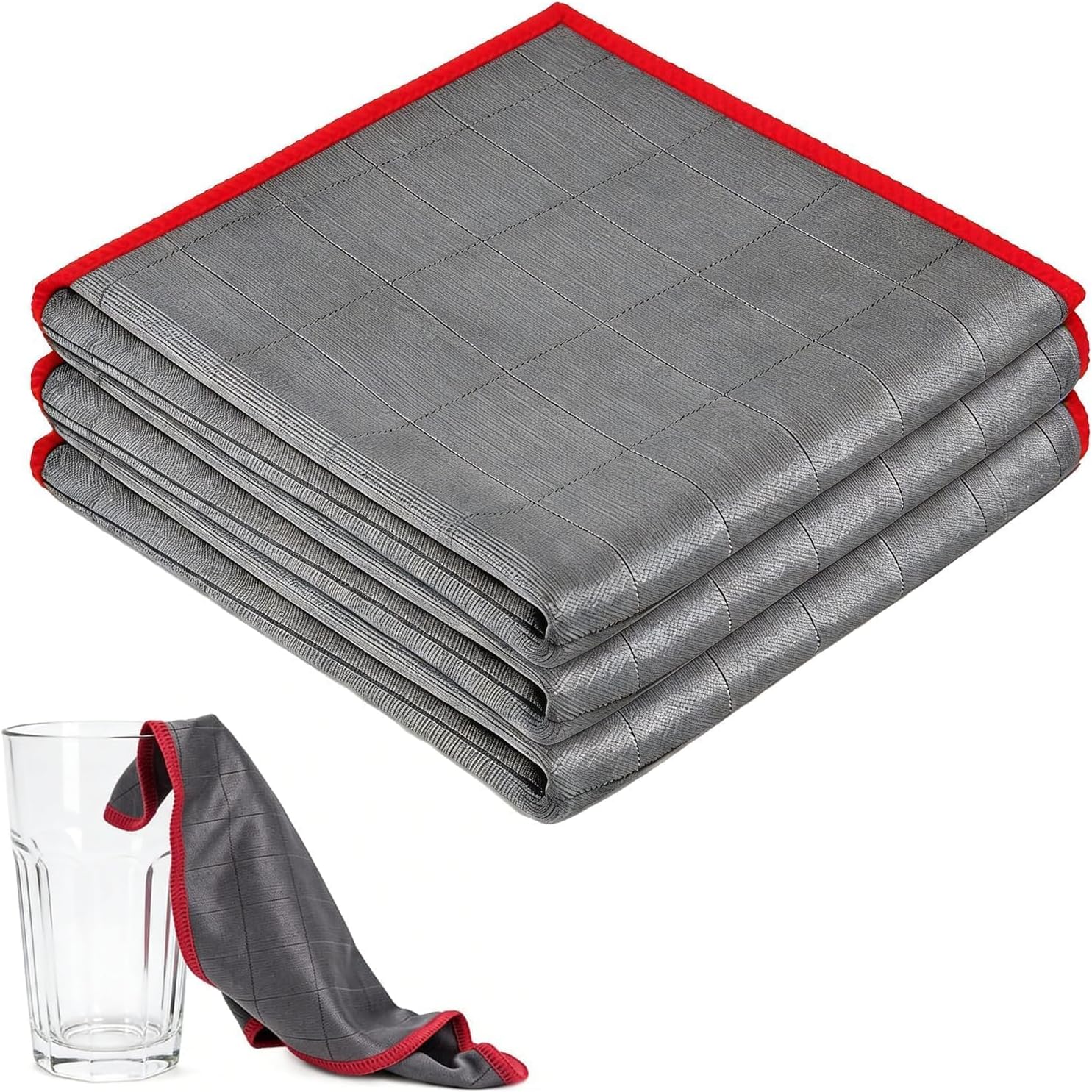 VoxelTek 4 Paños de Limpieza Microfibra Mágica 30x30cm– Bayetas Sin Rayas Ni Pelusa para Ventanas Vidrios Espejos Baño Cocina Coche, Limpieza Profunda y Brillo Duradero