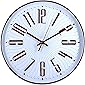 STAR WORK Non-Ticking Silent Wall Clocks Battery Operated Classic Quartz Clock Easy to Read (1 to 12 Rose Gold & White…
