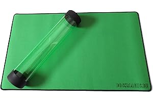 docsmagic.de Premium Playmat + Tube Big Transparent Green - 60 x 34 cm - Tapis de Jeu + Rouleau de Transport Vert