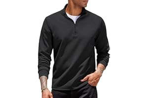 COOFANDY Sudadera Hombre 1/4 Cremallera Jersey Deportivo Sin Capucha Golf Sweatshirt Casual Regular Fit Pullover Básica