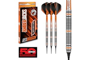 RED DRAGON Flechette Pointe Plastique 18g Amberjack Fléchettes Softip 90% Tungstene | Flechettes Cible Electronique | 3 Fléchette Professionnelle | 3 Ailettes | 3 Tiges (Flechette Pointe Plastique)