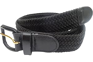 Streeze 30mm Mens Stretch Belt in 6 Sizes Elastic Fabric Woven Braided Webbed Belt with Leather Buckle 6 Colours Sizes Small - 3XL