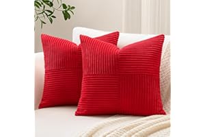 Sungeek Zestaw 2 dekoracyjnych poszewek na poduszki, 45 x 45 cm, miękkie, sztruksowe, paski, krzyżowe, teksturowane, jednokolorowe, kwadratowe poszewki na poduszki, na sofę, łóżko, patio, 45 x 45 cm