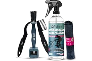 BIO-CHEM CLEANTEC Bio-Chem - Nettoyant pour chaine de vélo 0,75L + accessoires - Degraissant chaines velos de route, vtt - Produit écologique de nettoyage transmission bicyclette, velo route