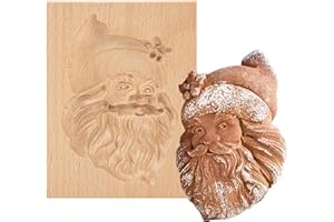 Vinuwu Moules à biscuits 3D en bois pour Halloween, Thanksgiving, Noël, Pâques, emporte-pièces, Père Noël