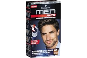 Schwarzkopf - Men Perfect - Gel Colorant Anti-Cheveux Blancs Homme - Coloration Cheveux Homme - Châtain Naturel 60