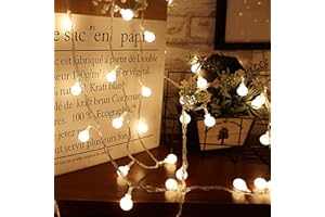 Bonnov 5M Lichterkette Innen, 40LEDs Globe Lichterkette, Innen Deko USB Lichterkette Glühbirne, Warmweiß, 5V, IP42, Lichterkette Außen für Garten Dekoration, Weihnachten Deko