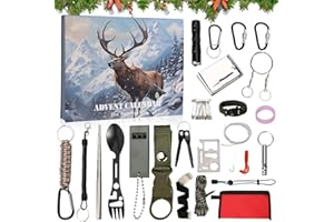 Eznaobo Kit de survie 2024 pour hommes, kit de survie 24 en 1 avec outils de base et accessoires de camping, parfait pour les amateurs de plein air et les aventuriers