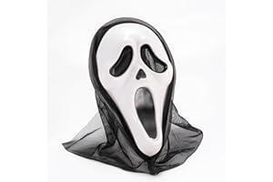 FASCHINFEVER Ghostmaske - Scream Maske Kostümmaske - Ghostface Horror Verkleidung an Halloween & Fasching für Herren & Damen