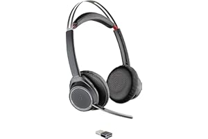 Plantronics Voyager Focus UC, B825-M with Charging Stand Bluetooth, 202652-02 (Charging Stand Bluetooth Headset)