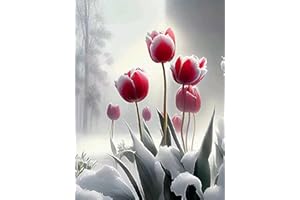 YZDZSW Diamond Painting Kits for Adults, DIY Paint by Numbers, 5D Diamond Painting Art Kits Colorful Paintings Pictures Art Craft for Home Wall Decoration (Tulip)