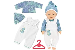 YAJIMAOY Completi per bambole, vestiti per bambole, bambole appena nate, accessori per bambole con cappello, pantaloni a maniche lunghe, per bambole 35-43 cm, regali per ragazze e ragazzi (B)